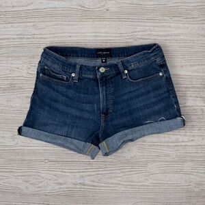 Lucky Brand Ava Roll Cuff Denim Shorts Women's 10/30 Blue Denim Flat Front